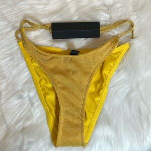 Triangl Swimwear Yellow Glitter String Bikini Bottom